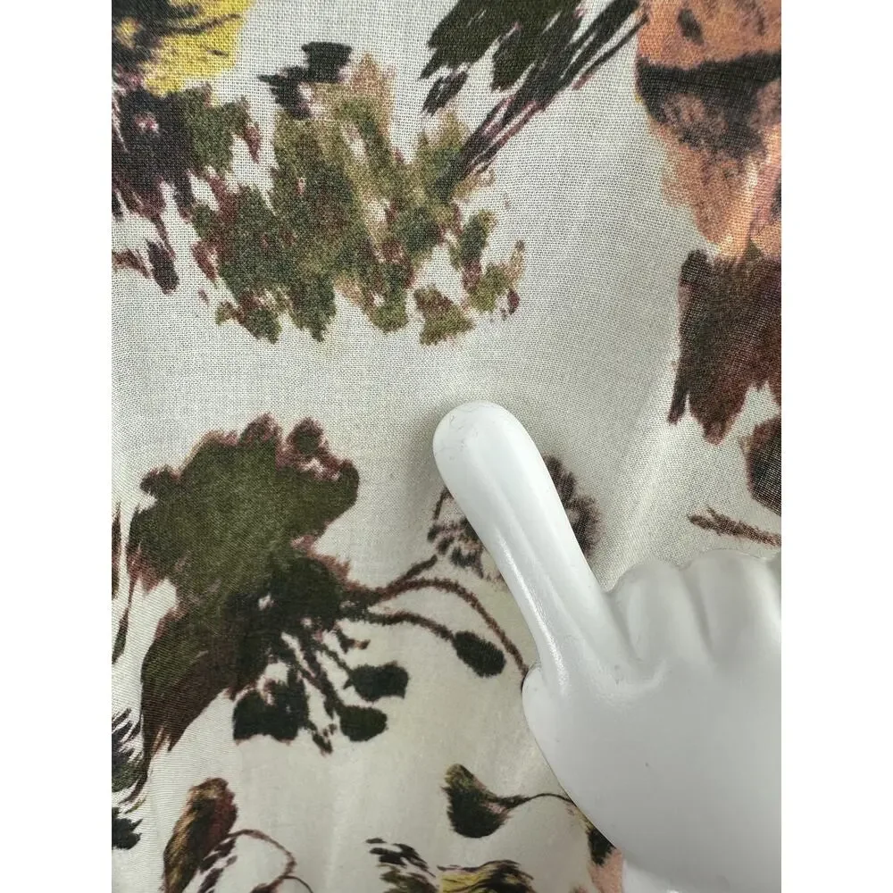 *Flawed Ulla Johnson Selena Cover Up Maxi Dress Small S Floral Tie Neck NO BELT - Picture 15 of 16